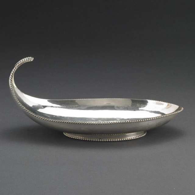 German Silver Leaf Shaped Bowl, 20th century 