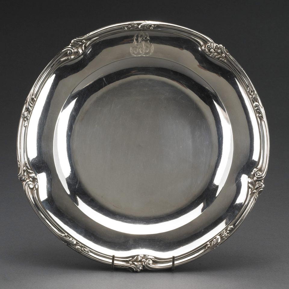 French Silver Dinner Plate, 19th century