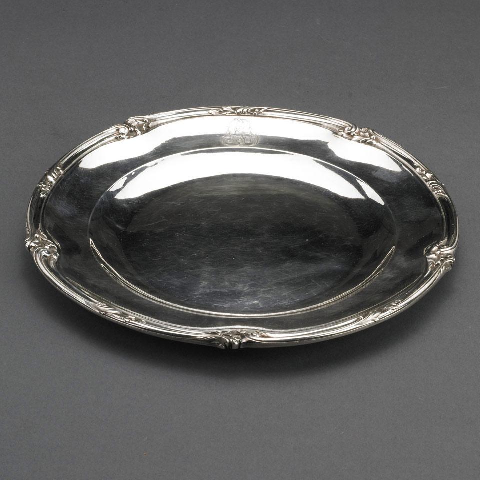 French Silver Dinner Plate, 19th century