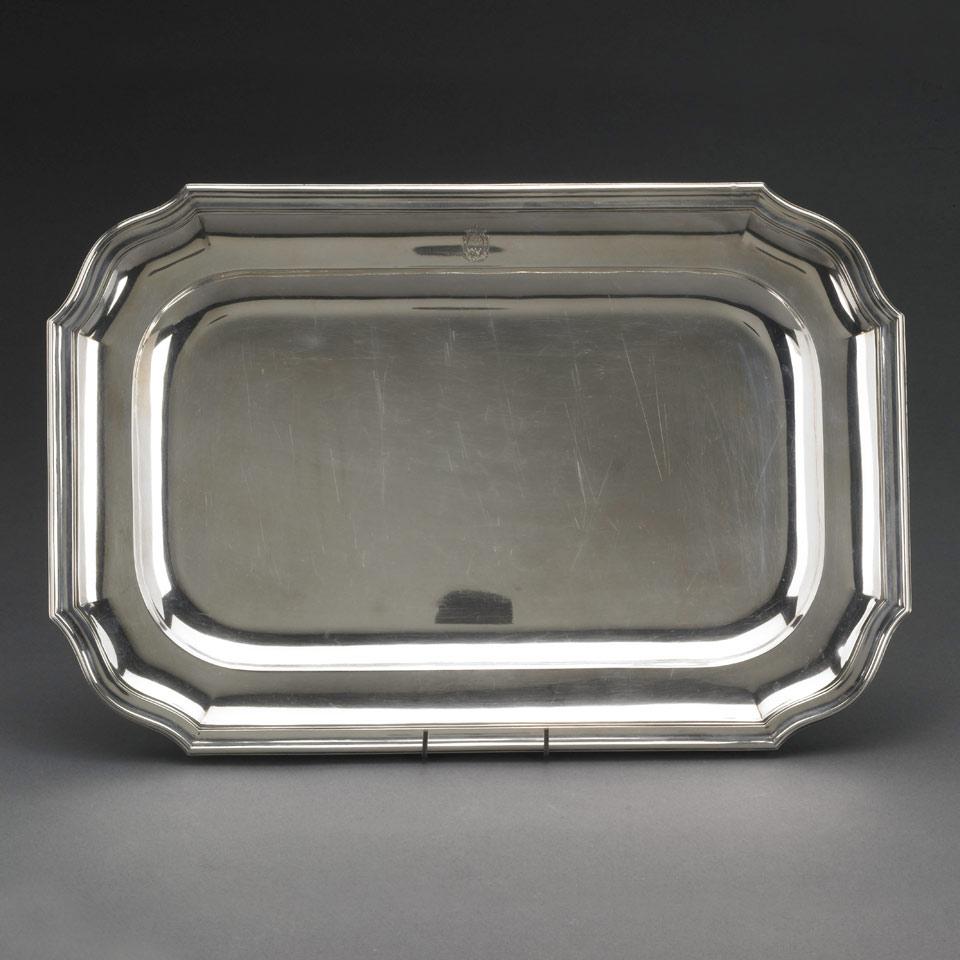 French Silver Oblong Platter, early 20th century