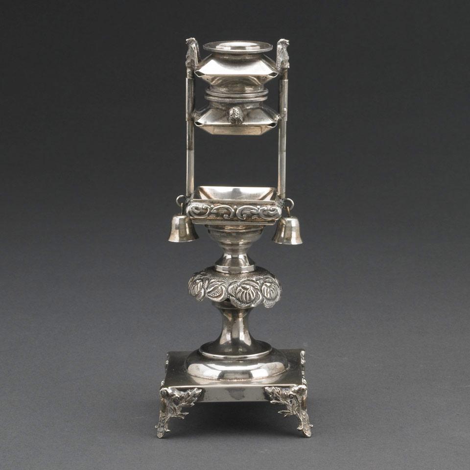 [Judaica] Continental Silver Candlestick, late 19th/early 20th century