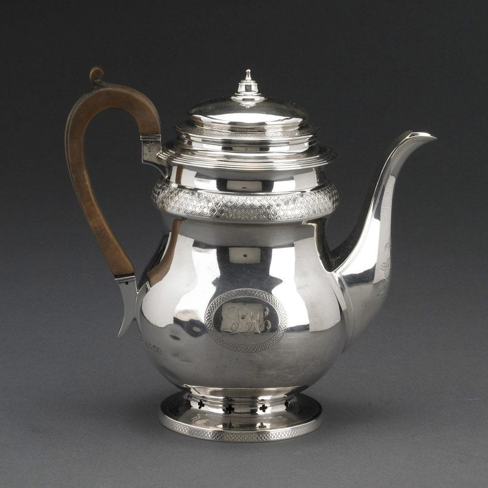George IV Silver Coffee Pot, Edward, Edward Jr., John & William Barnard, London, 1828