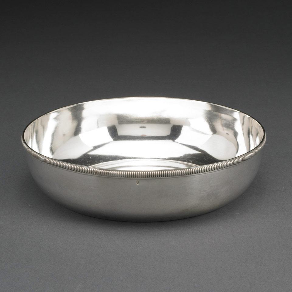 French Silver Berry Bowl, early 20th century