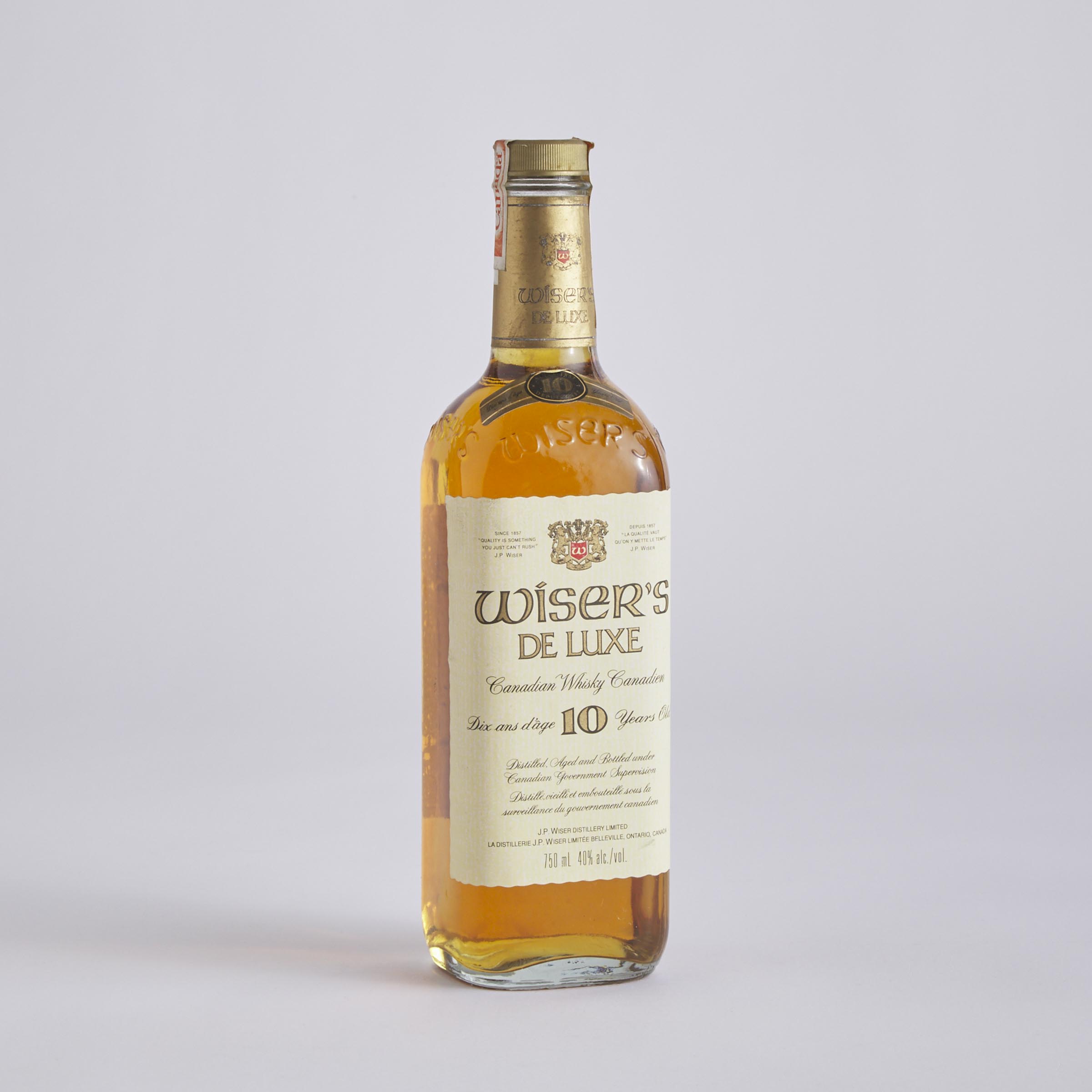 WISER'S DE LUXE CANADIAN WHISKY 10 YEARS (ONE 750 ML)