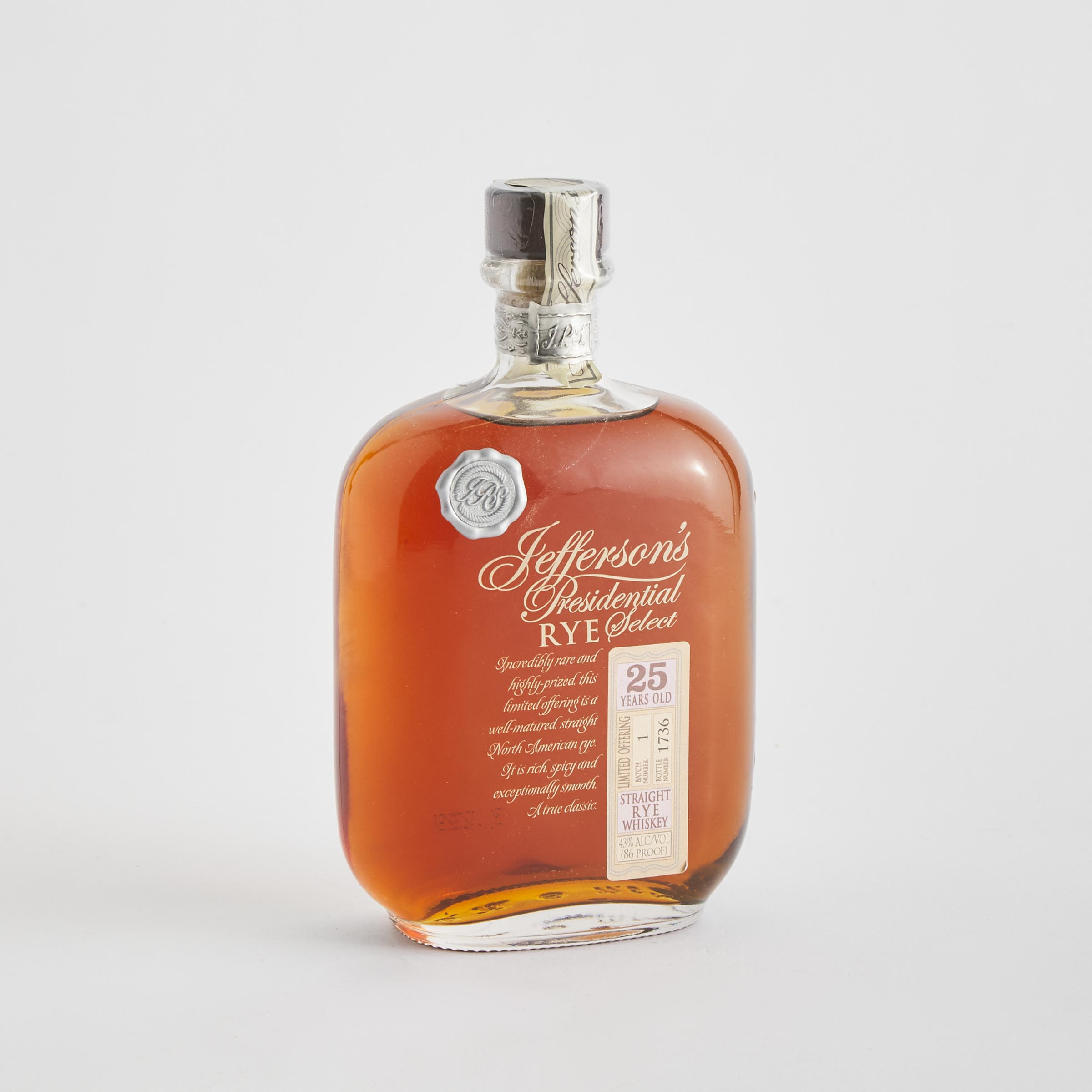 JEFFERSON’S PRESIDENTIAL RYE SELECT 25 YEARS (ONE 750 ML)