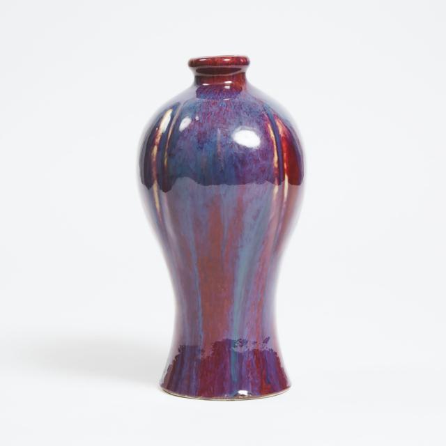 A Chinese Flambé Glazed Meiping Vase, Qing Dynasty, 18th/19th Century