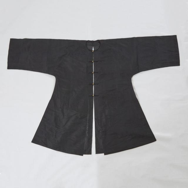 A Black-Ground Summer Gauze Jacket, Together With an Embroidered Gauze Skirt
