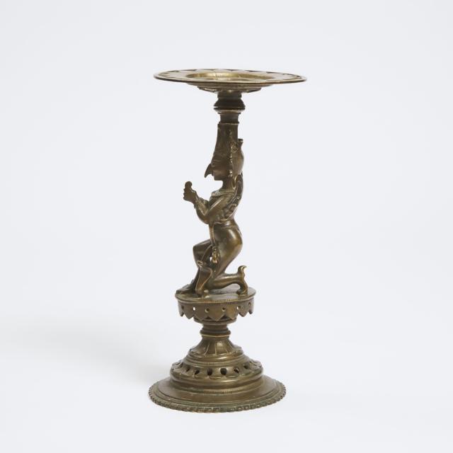A Large Indian Bronze Garuda Lamp Stand, 18th/19th Century