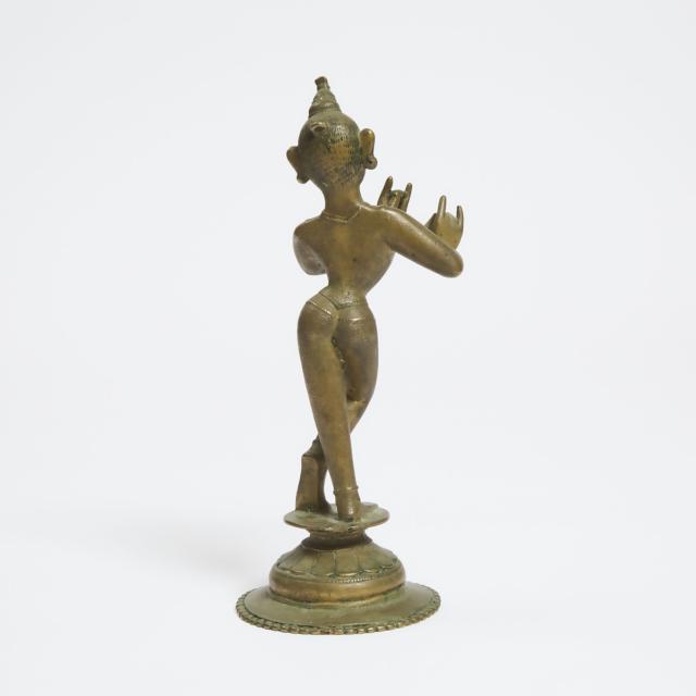 A Large Indian Bronze Figure of Krishna Venugopala, 18th/19th Century
