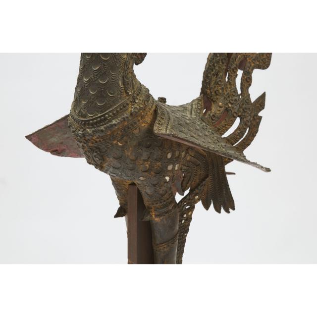 A Massive Burmese Bronze Figure of a Bird, 19th Century