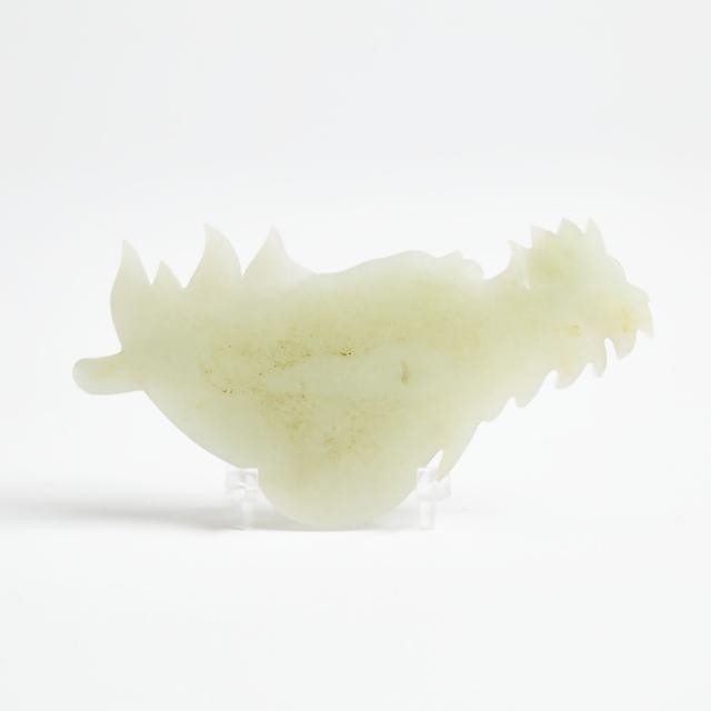A White Jade Plaque of a Dragon's Head, Qing Dynasty, 18th Century