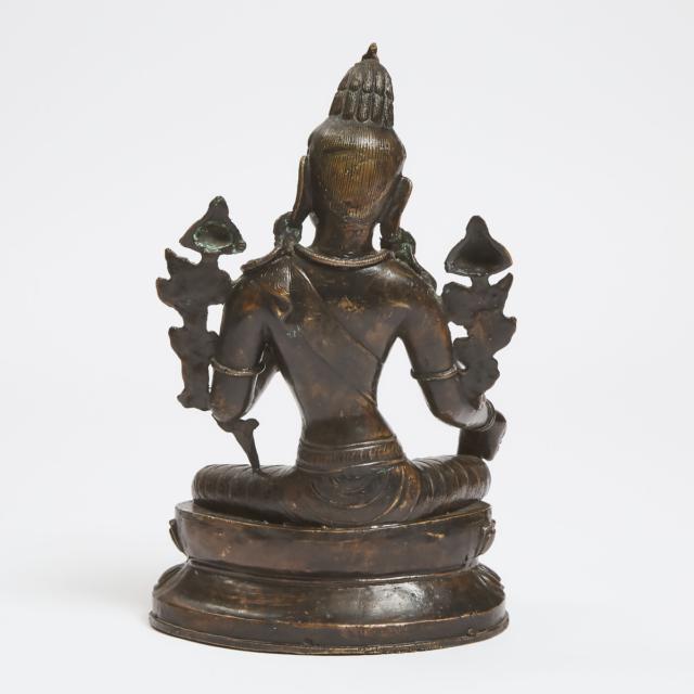 A Large Tibetan Bronze Figure of Green Tara