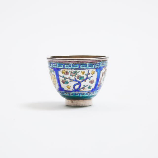 A Complete One Hundred and Twenty Piece Set of Canton Enamel Dinner Wares for Twelve, Late Qing Dynasty, Daoguang-Guangxu Period (1821-1908)