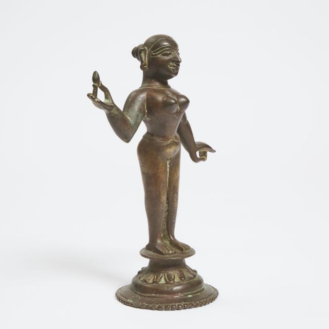 A Large Indian Bronze Figure of Radha, 18th/19th Century