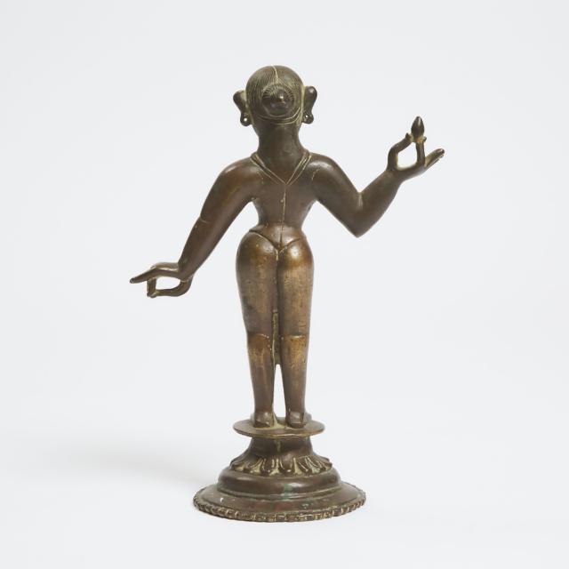 A Large Indian Bronze Figure of Radha, 18th/19th Century