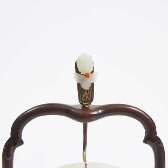 A White Jade Hanging Vase and Cover, 18th/19th Century