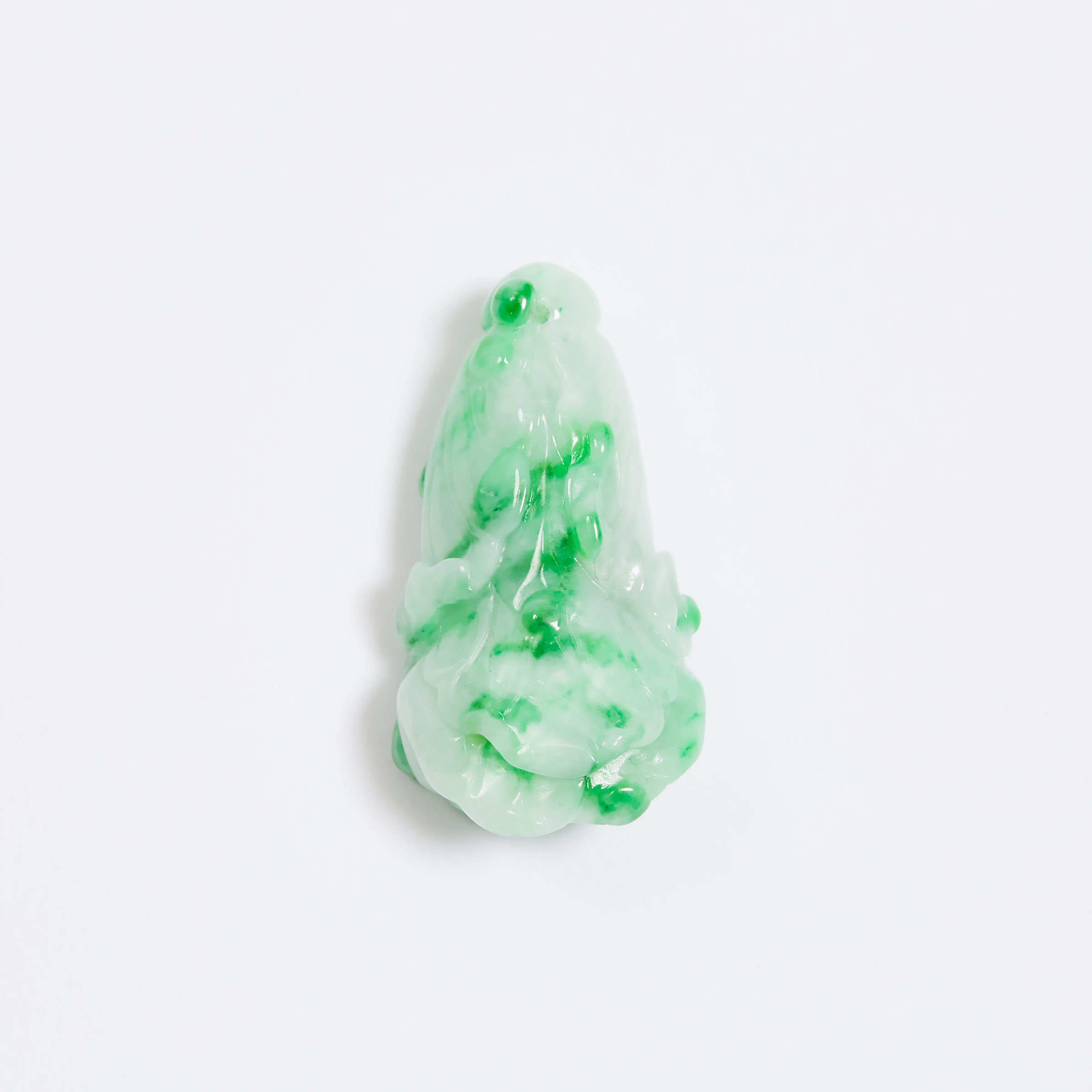A Natural Jadeite Cabbage 'Hundred Fortune' Pendant