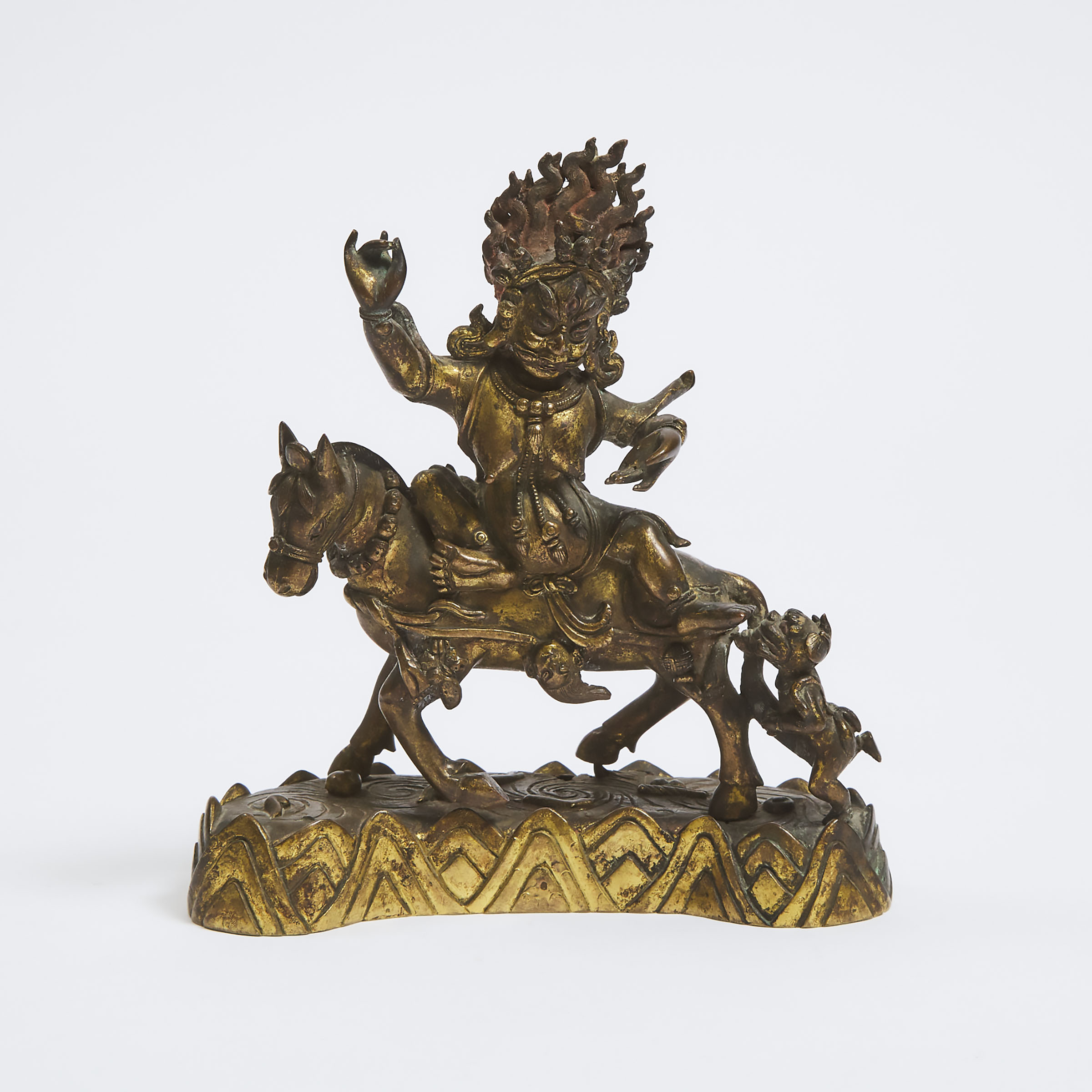 A Gilt Bronze Figure of Palden Lhamo with Simhavaktra, 18th Century