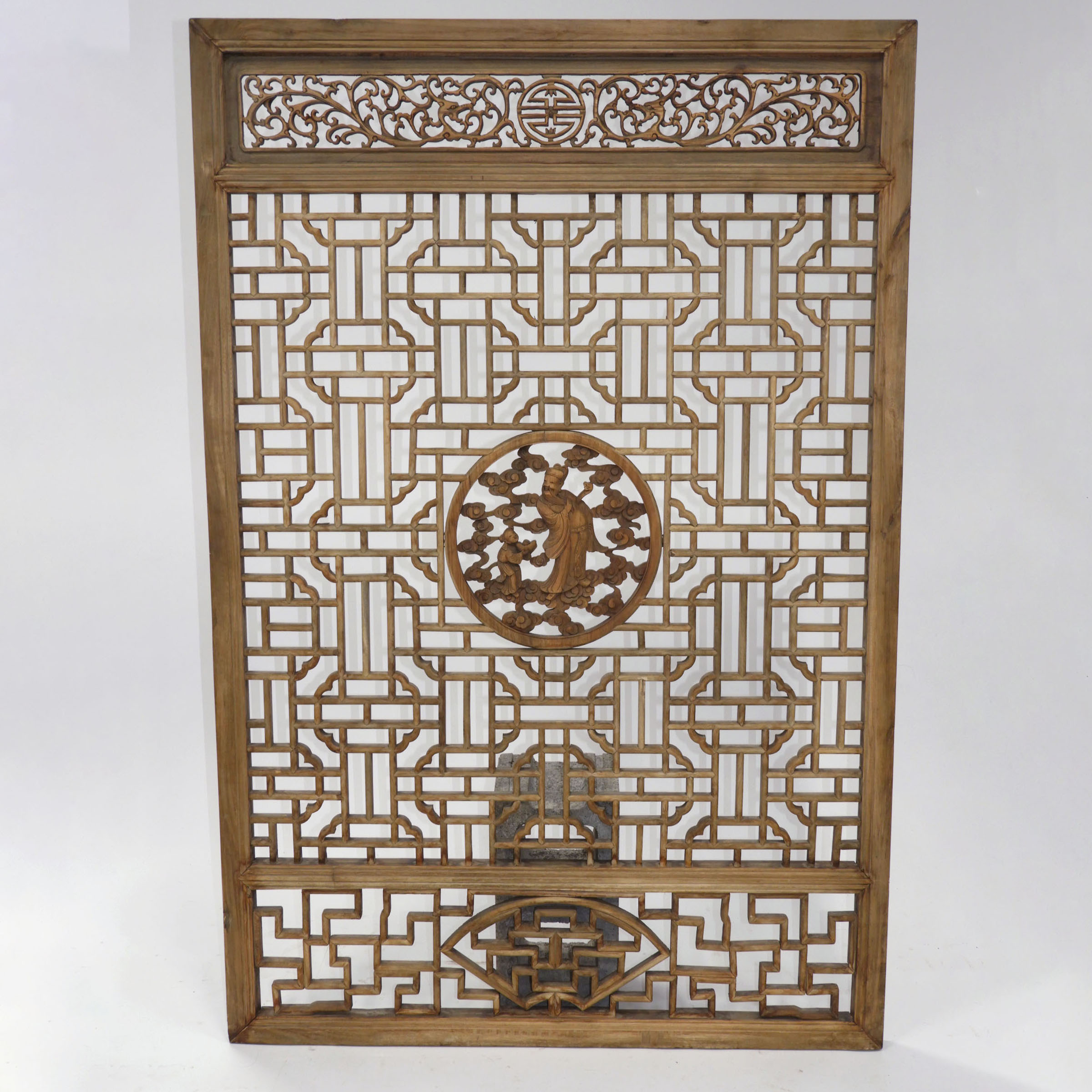 A Chinese Pierced Architectural Wood Panel, Mid 20th Century