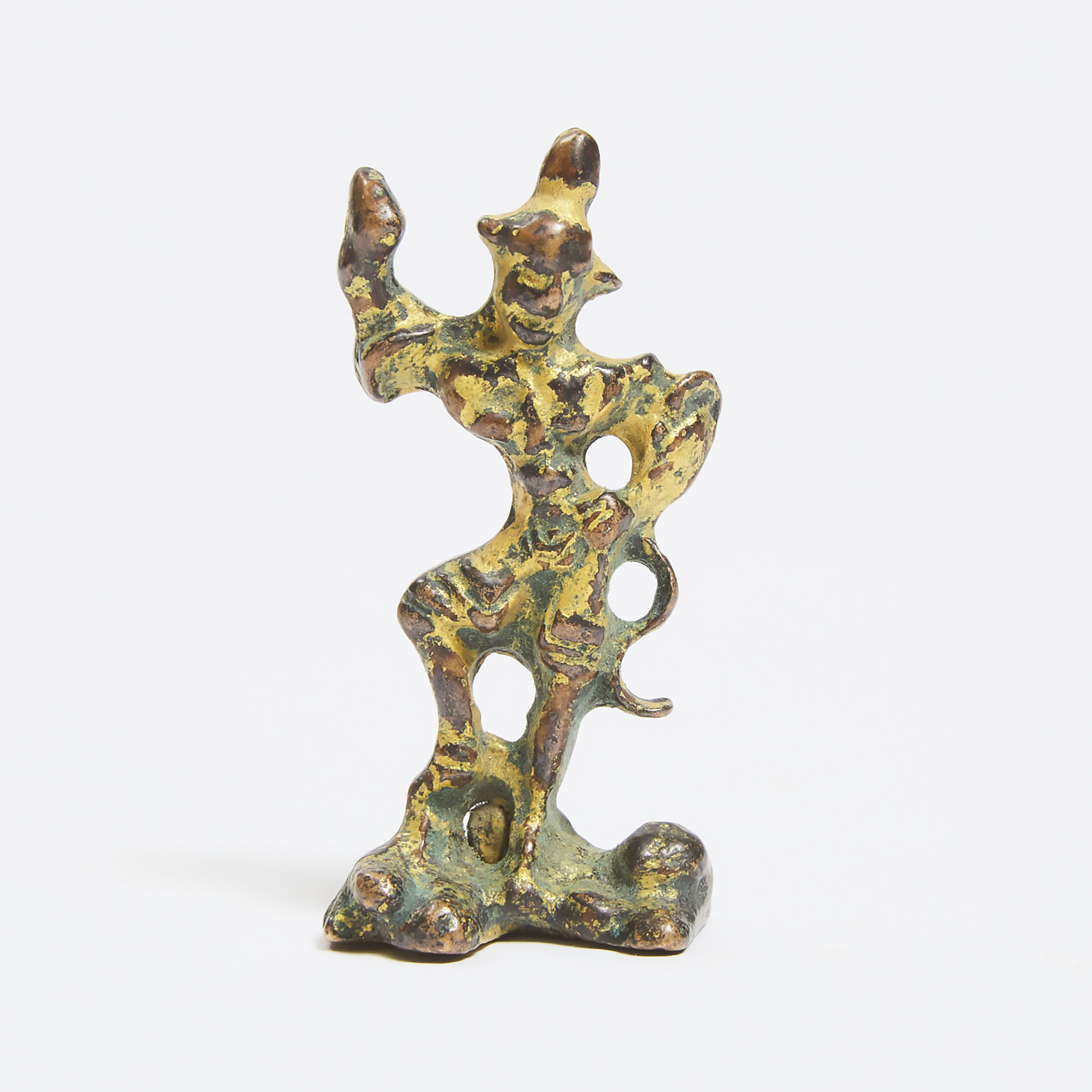 A Small Gilt Bronze Figure of a Lokapala, Possibly Tang Dynasty