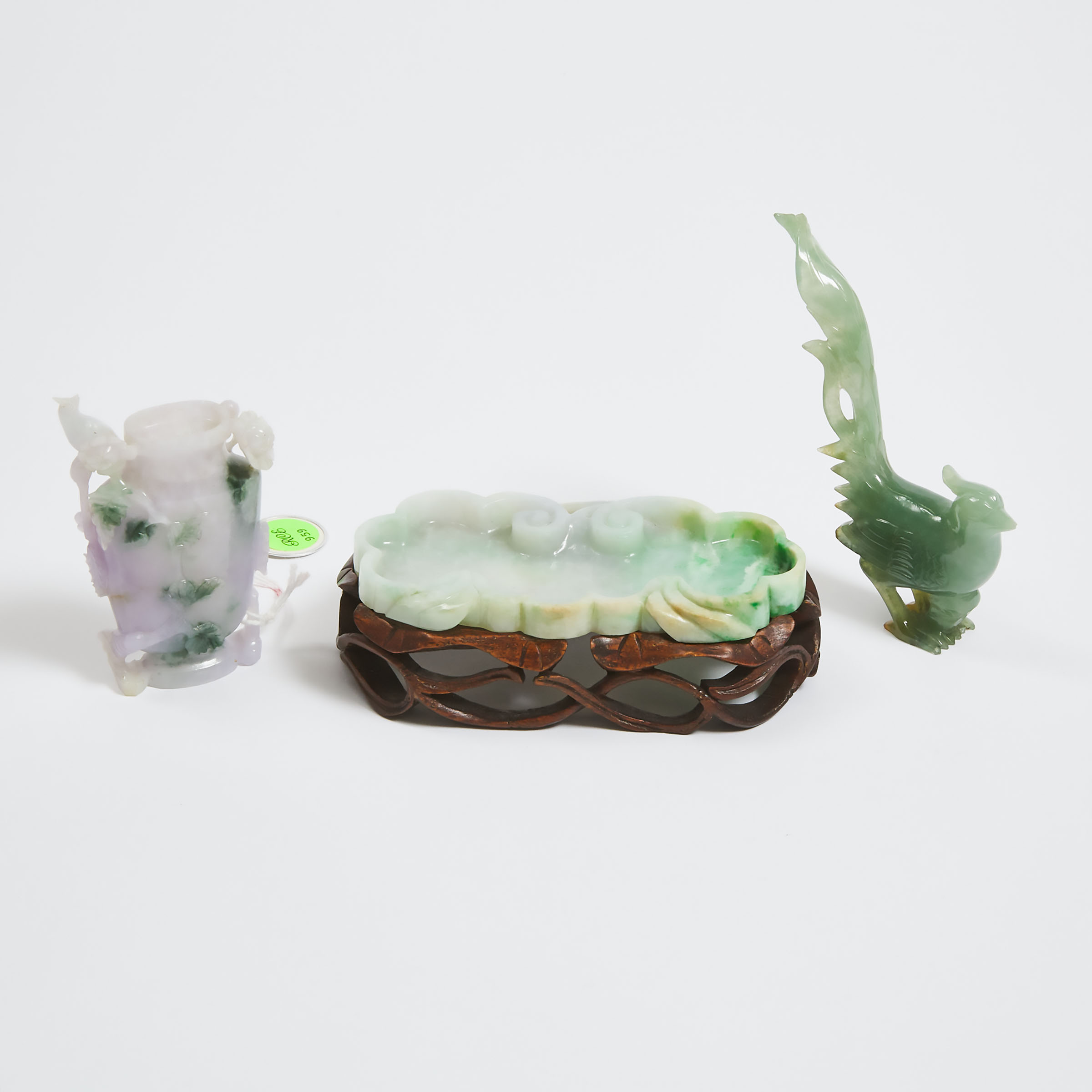 A Group of Three Jadeite Carvings, Qing Dynasty 