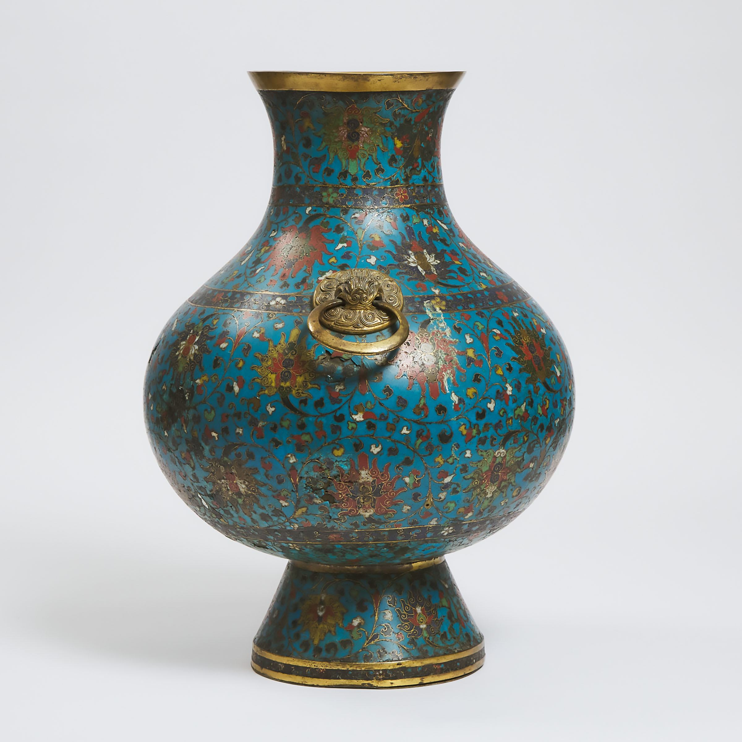 A Large Cloisonné Enamel 'Lotus' Vase, Jingtai Mark, 19th Century