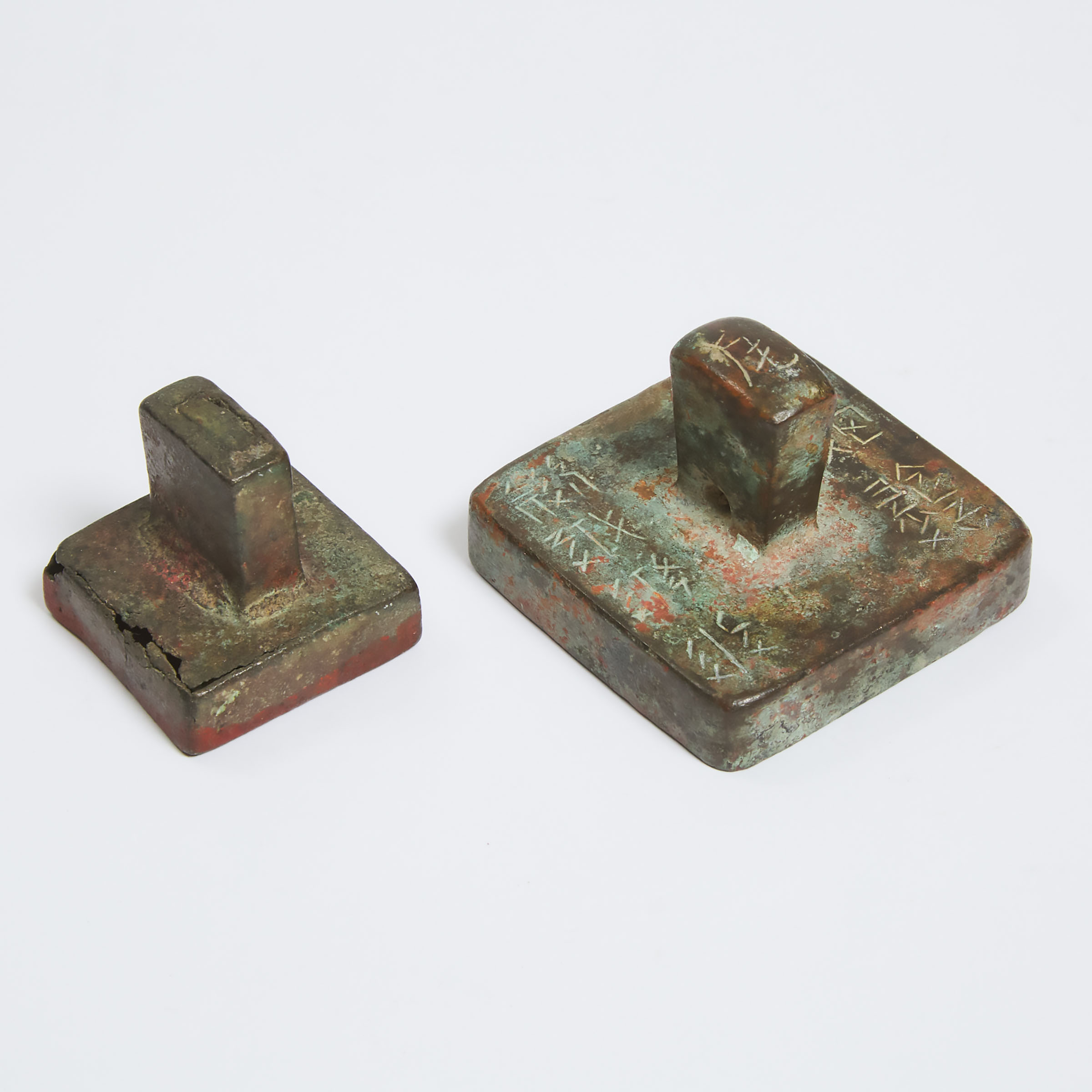 Two Chinese Bronze Seals, Ming Dynasty (1368-1644)