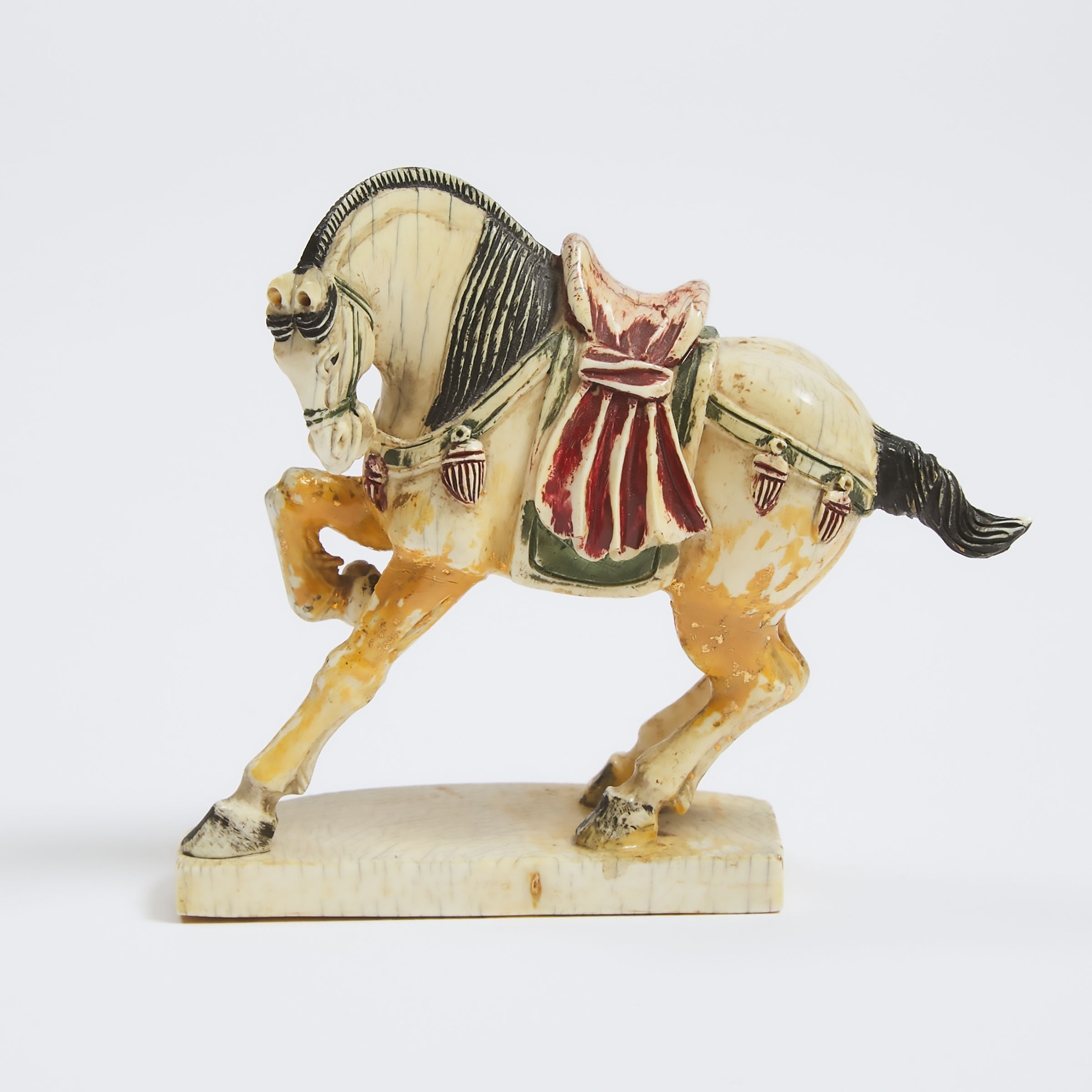 A Polychrome Ivory Figure of a Horse, 19th Century