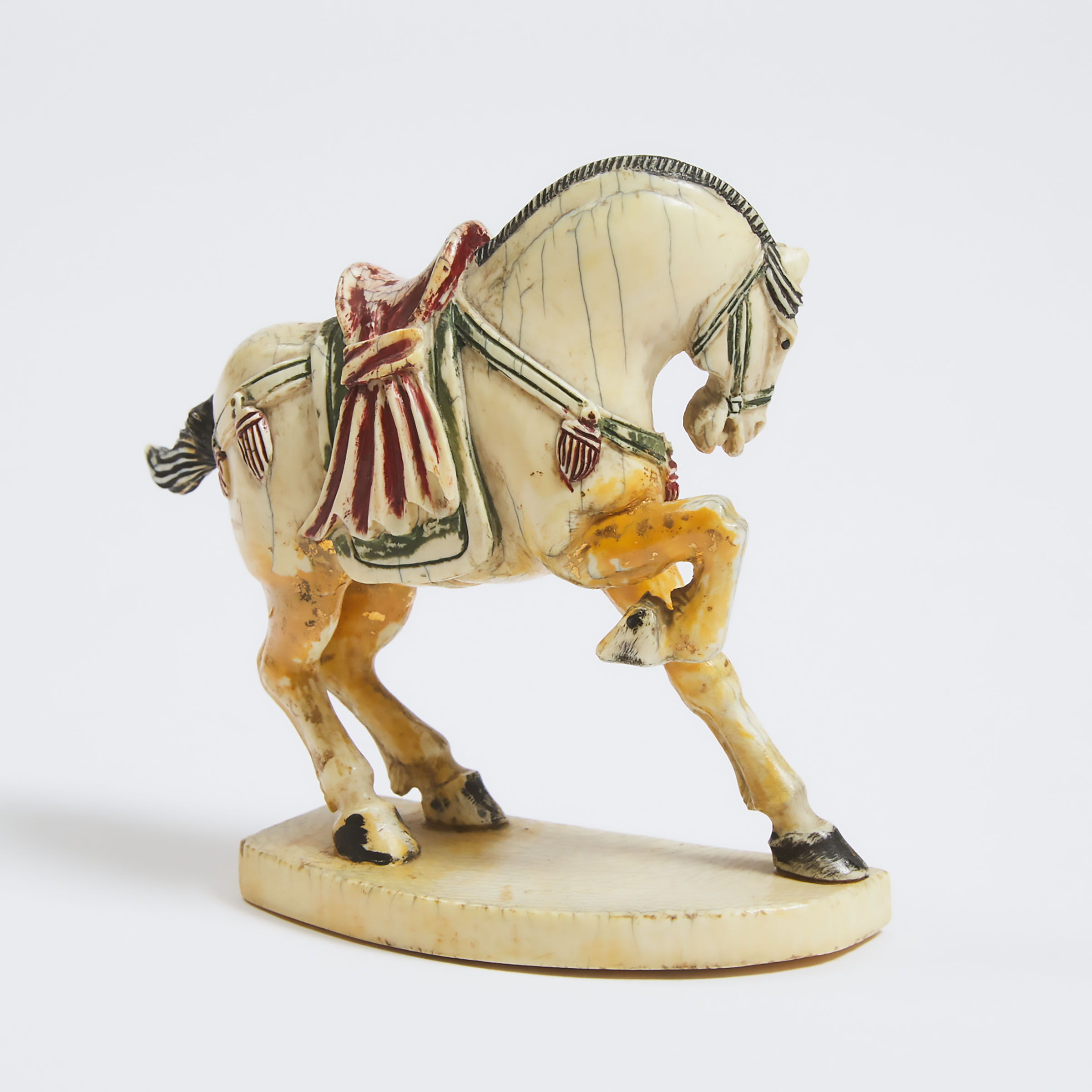 A Polychrome Ivory Figure of a Horse, 19th Century