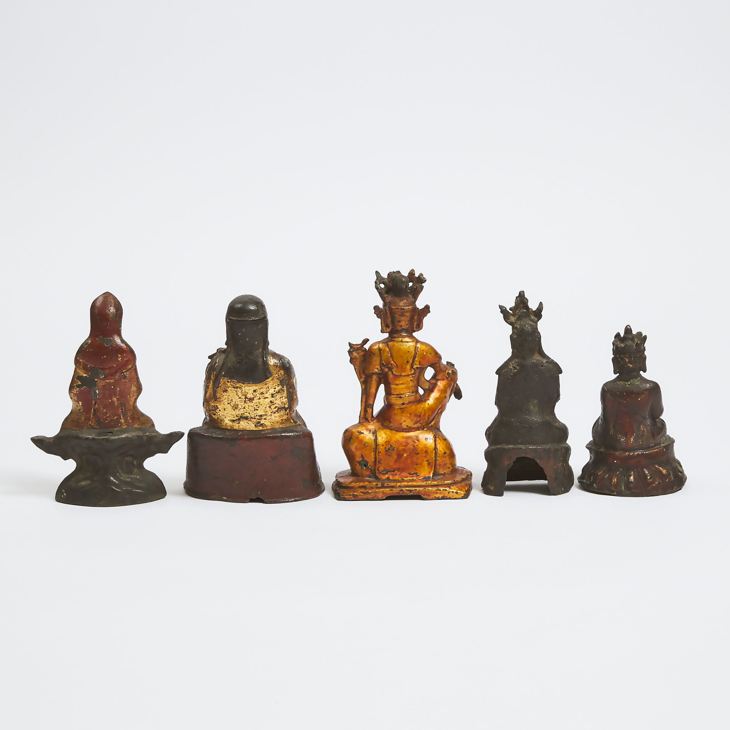A Group of Five Bronze Figures, Ming Dynasty, 16th/17th Century