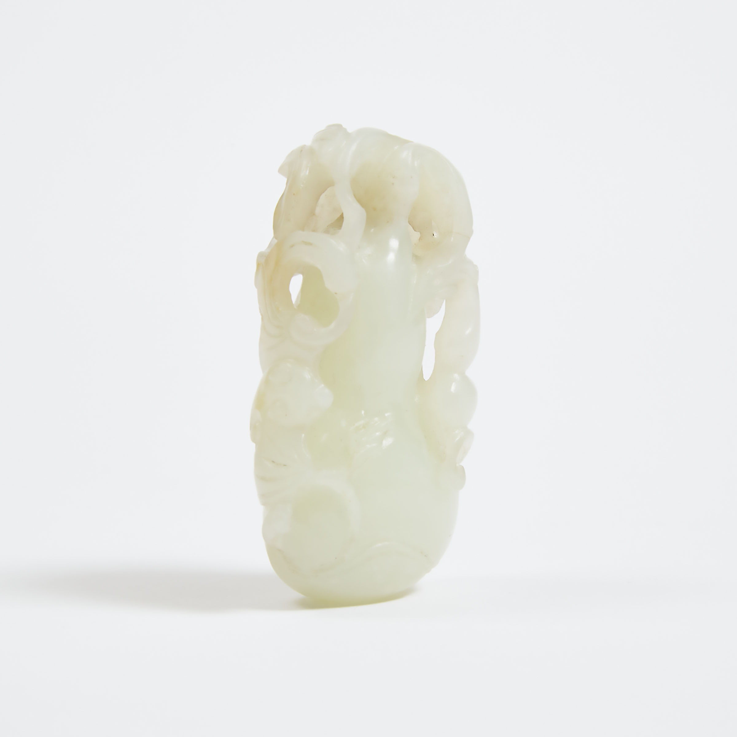 A White Jade 'Double-Gourd' Pendant, Qing Dynasty, 18th/19th Century
