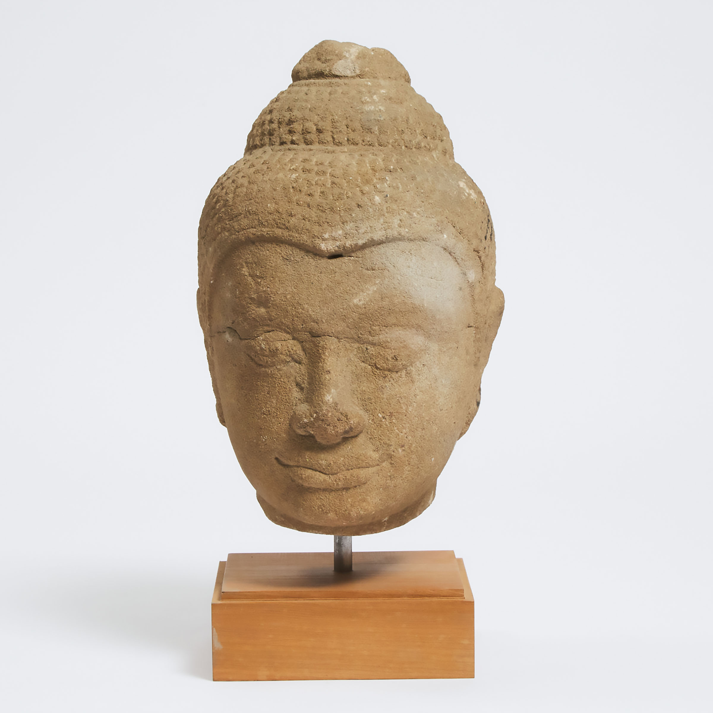 A Large Ayutthaya Style Stone Head of Buddha, Thailand, 17th Century or Later