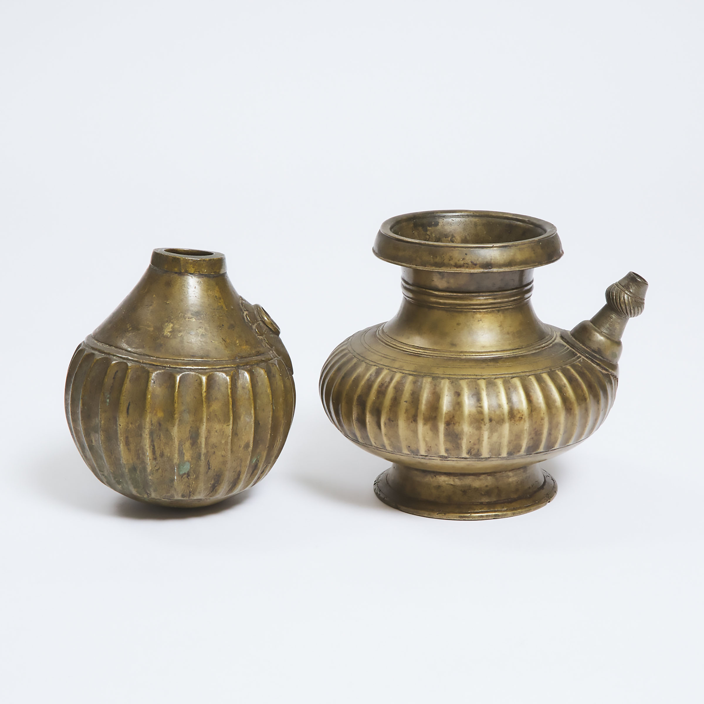 A Bronze Lota Vessel, Together With a Huqqa Base, India, 18th Century