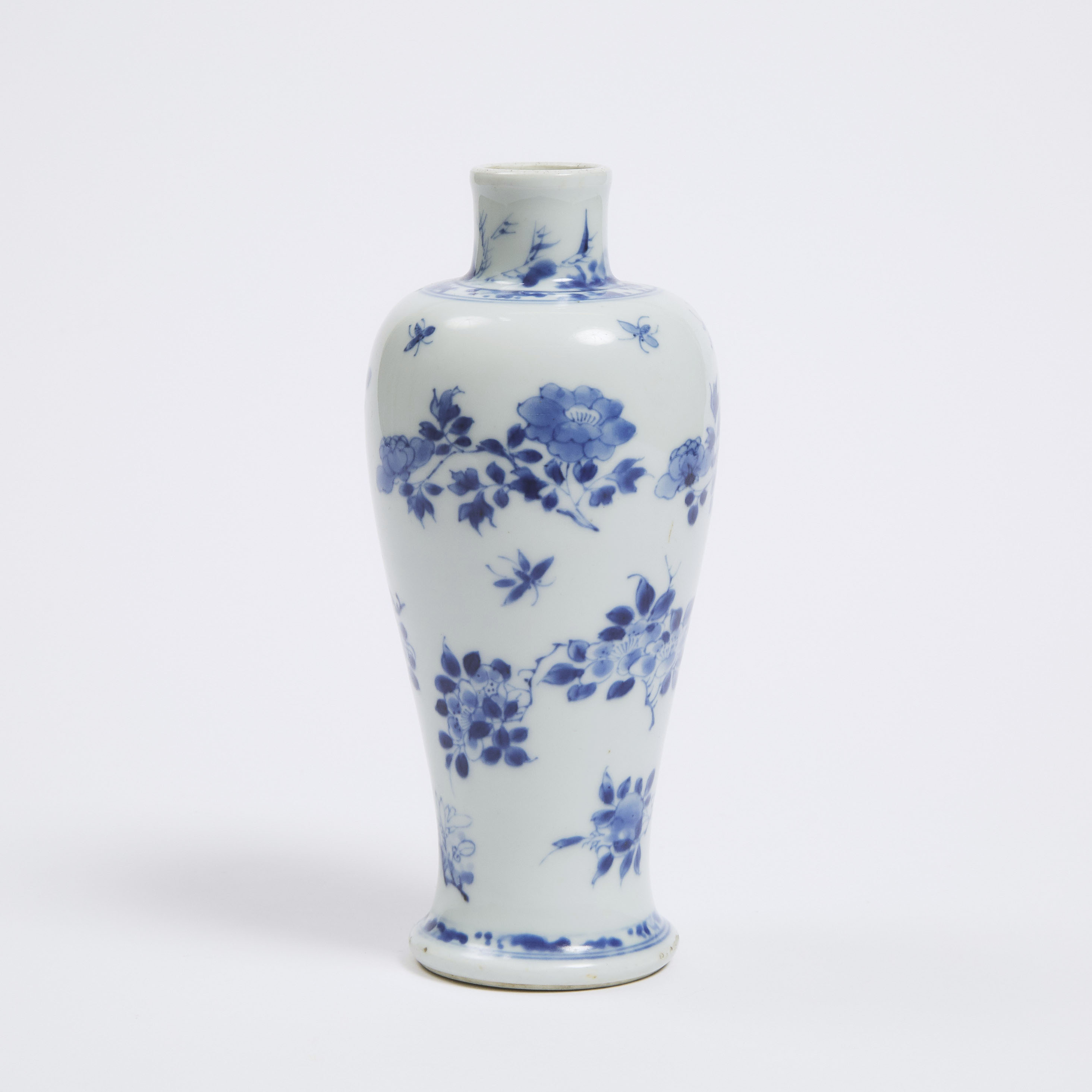 A Blue and White 'Butterfly and Peony' Vase, Kangxi Period, 18th Century