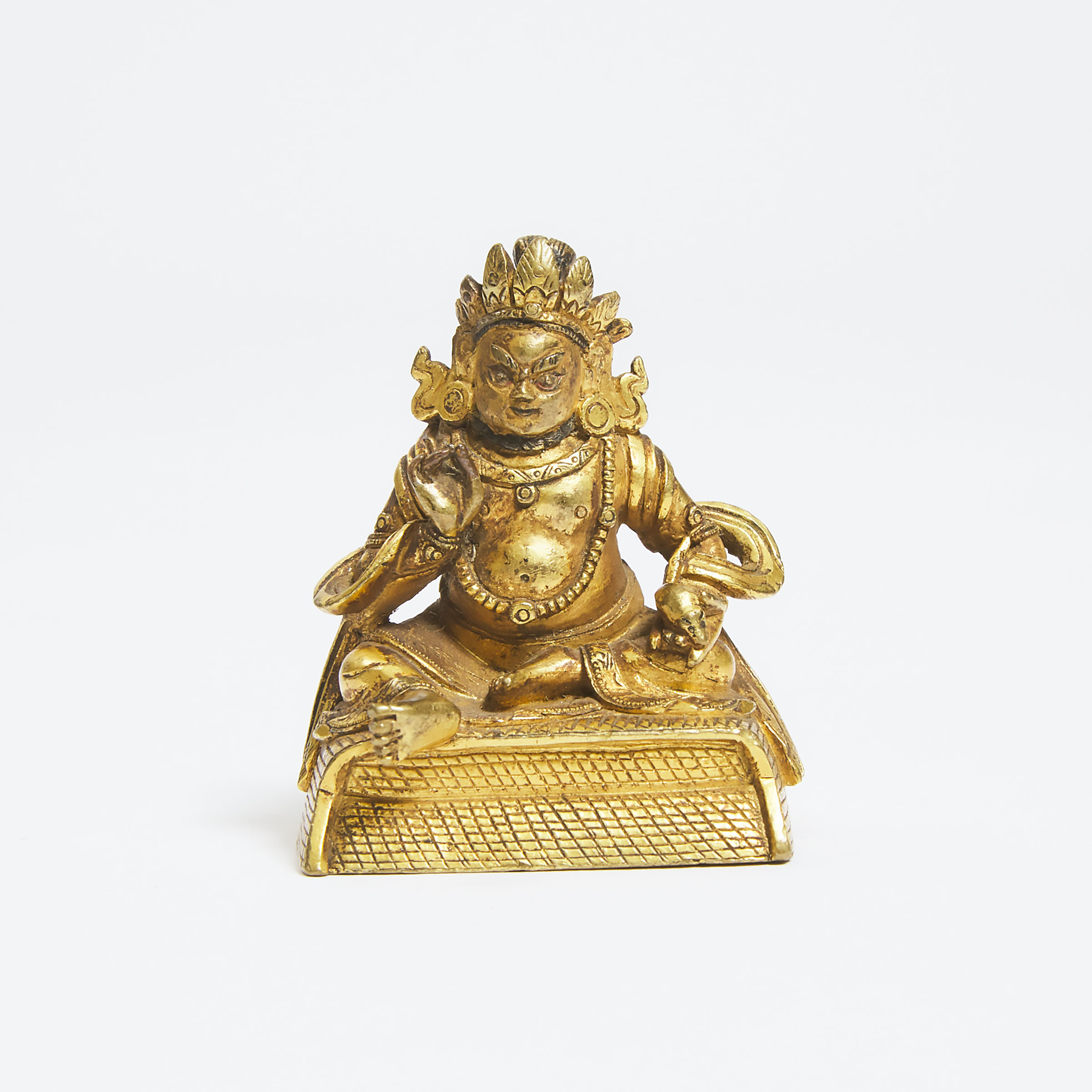 A Small Gilt Bronze Figure of Kubera, Tibet, 18th/19th Century