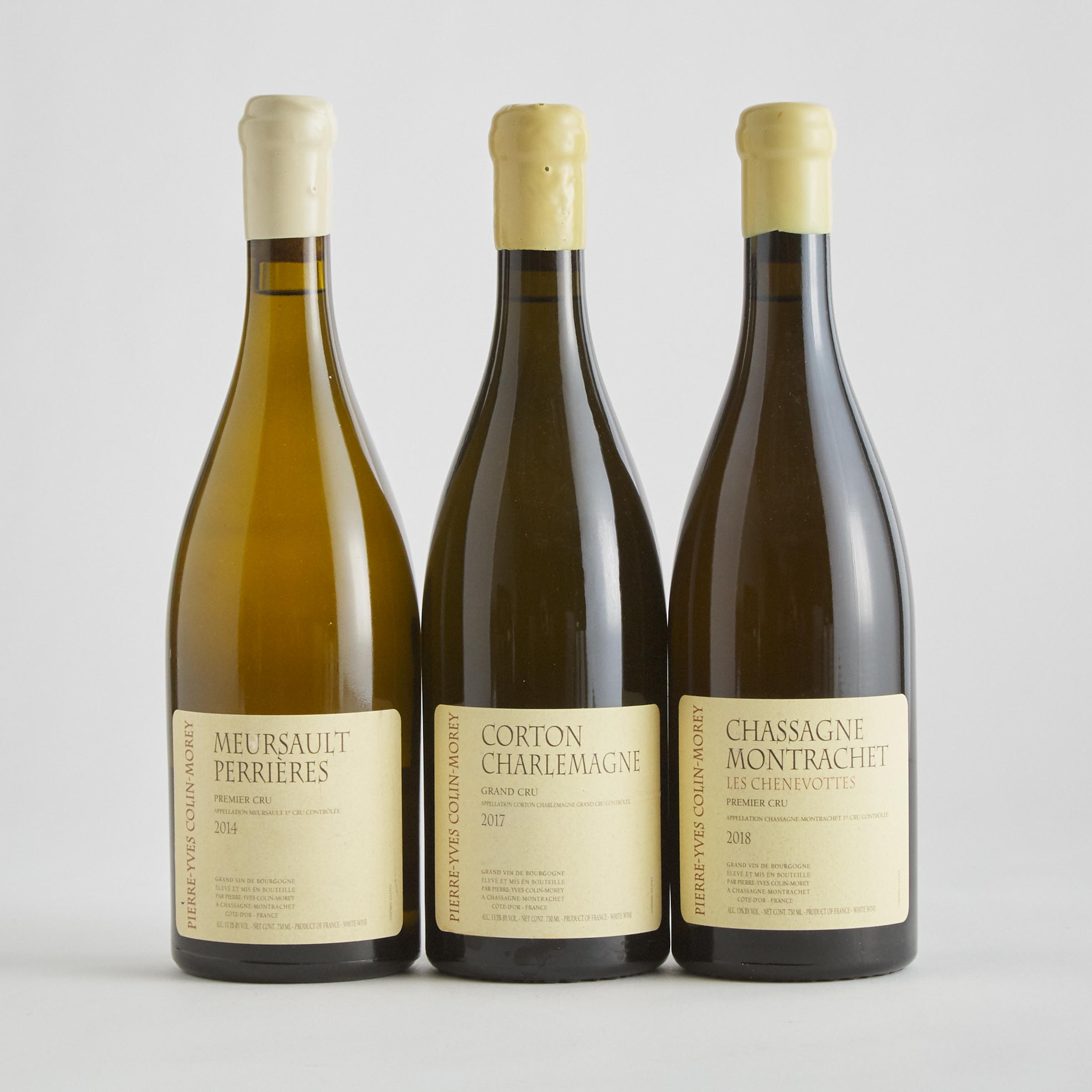 PIERRE-YVES COLIN-MOREY CHASSAGNE-MONTRACHET LES CHENEVOTTES 2018 (1)
PIERRE-YVES COLIN-MOREY CORTON-CHARLEMAGNE 2017 (1)
PIERRE-YVES COLIN-MOREY MEURSAULT PERRIÈRES 2014 (1)