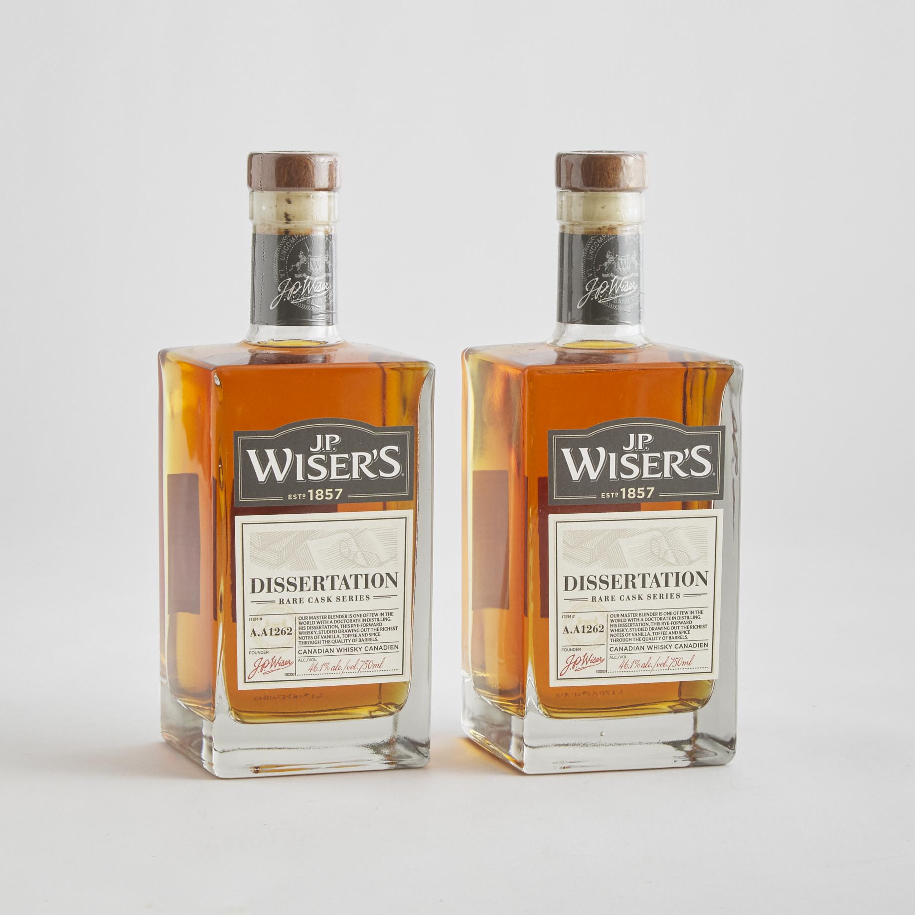 J.P. WISER’S CANADIAN WHISKY (TWO 750 ML)