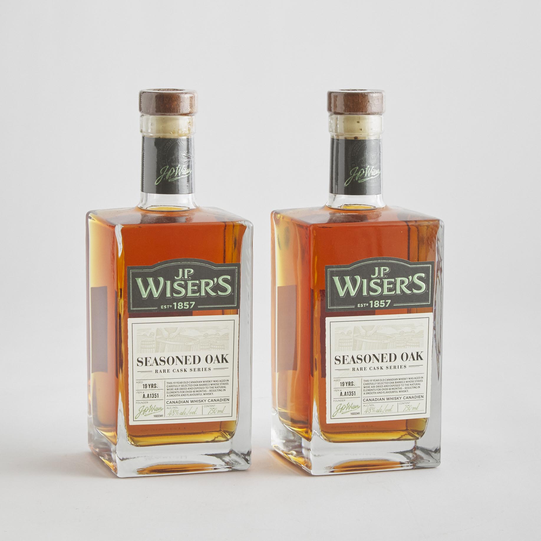 J.P. WISER’S CANADIAN WHISKY 19 YEARS (TWO 750 ML)