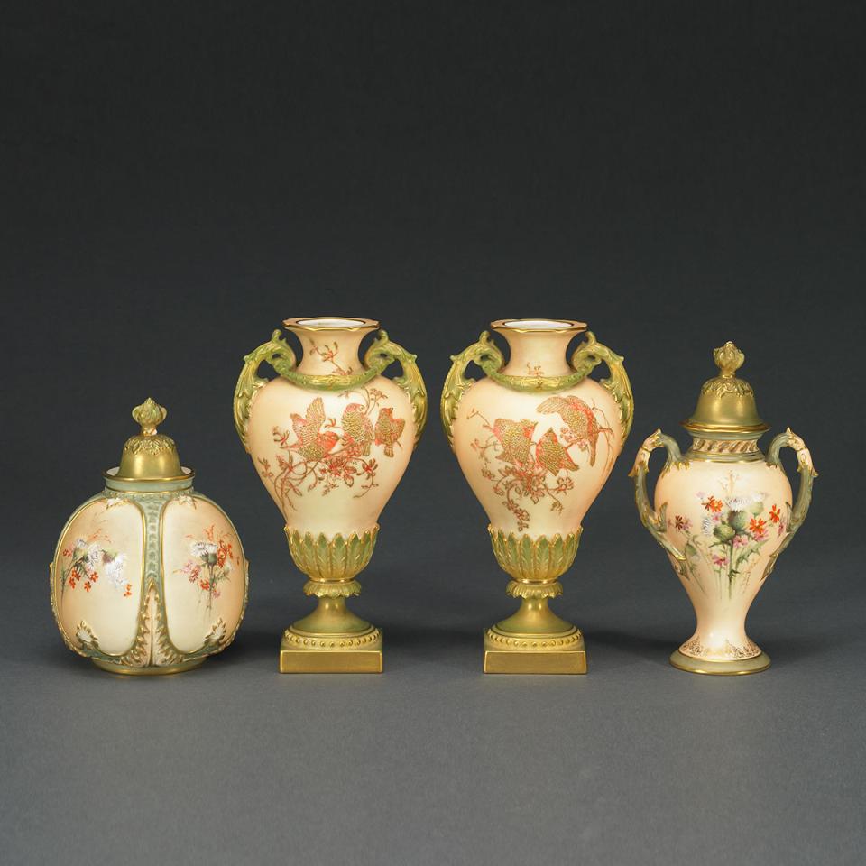 Four Royal Worcester Vases, 1898
