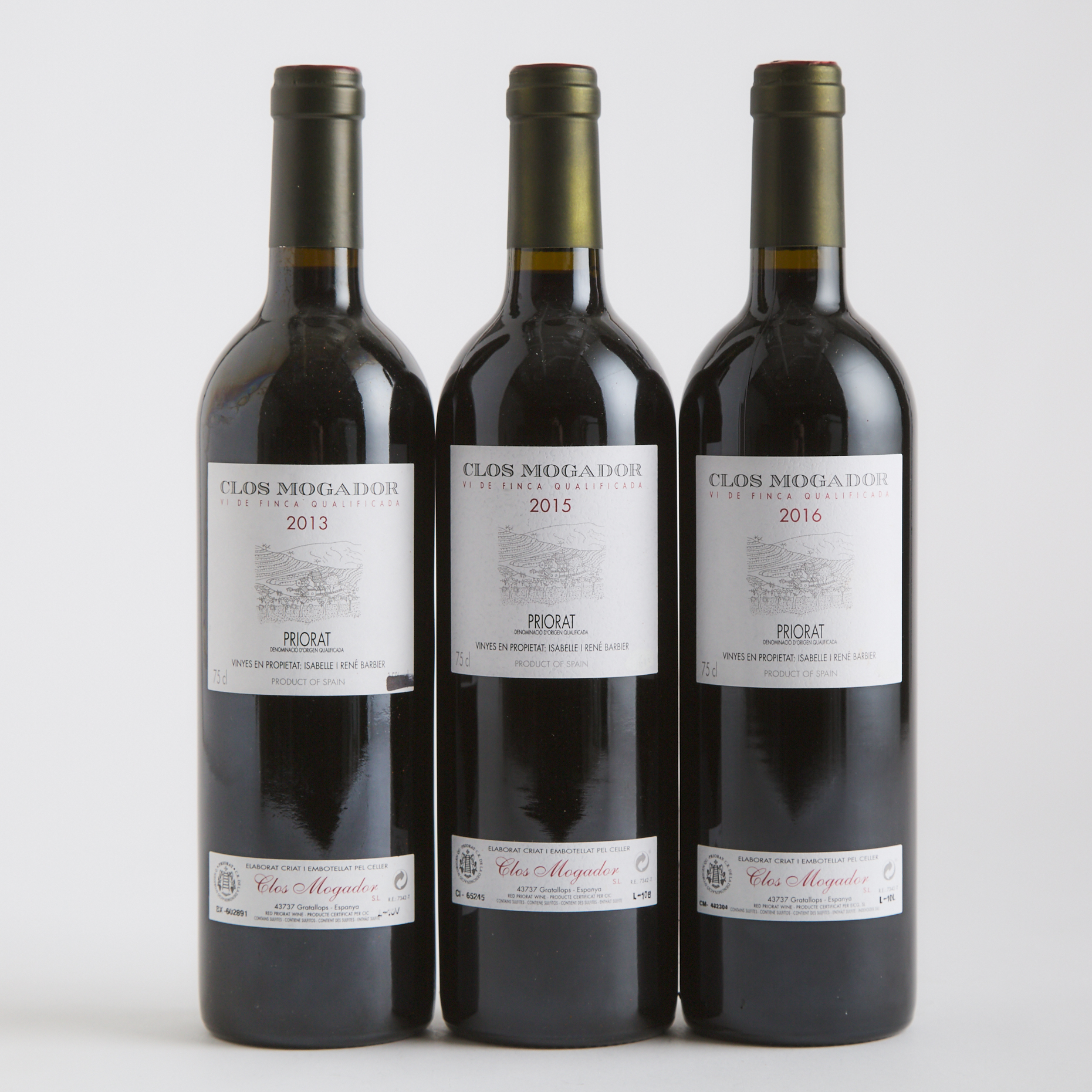 CLOS MOGADOR PRIORAT 2013 (1) WA 98
CLOS MOGADOR PRIORAT 2015 (1) WA 97
CLOS MOGADOR PRIORAT 2016 (1) WA 98