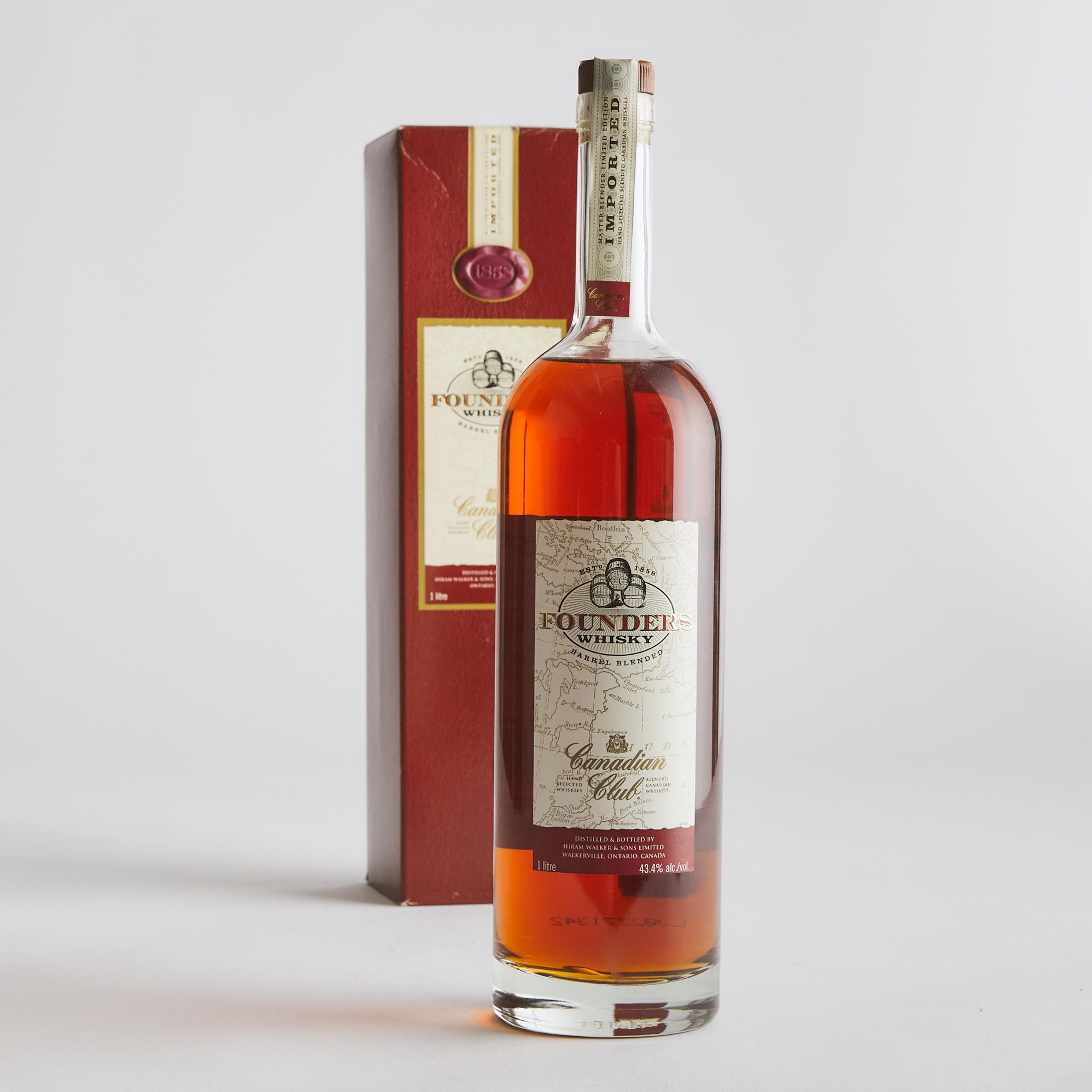 CANADIAN CLUB BLENDED CANADIAN WHISKY (ONE 1000 ML)