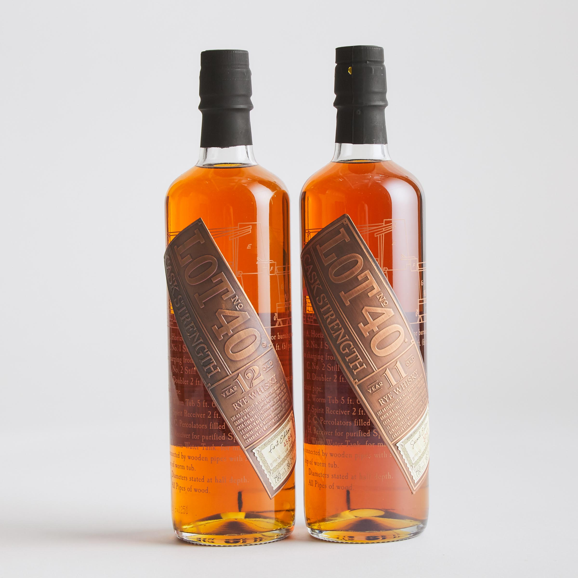 LOT 40 CASK STRENGTH RYE WHISKY 11 YEARS (ONE 750 ML)
LOT 40 CASK STRENGTH RYE WHISKY 12 YEARS (ONE 750 ML)