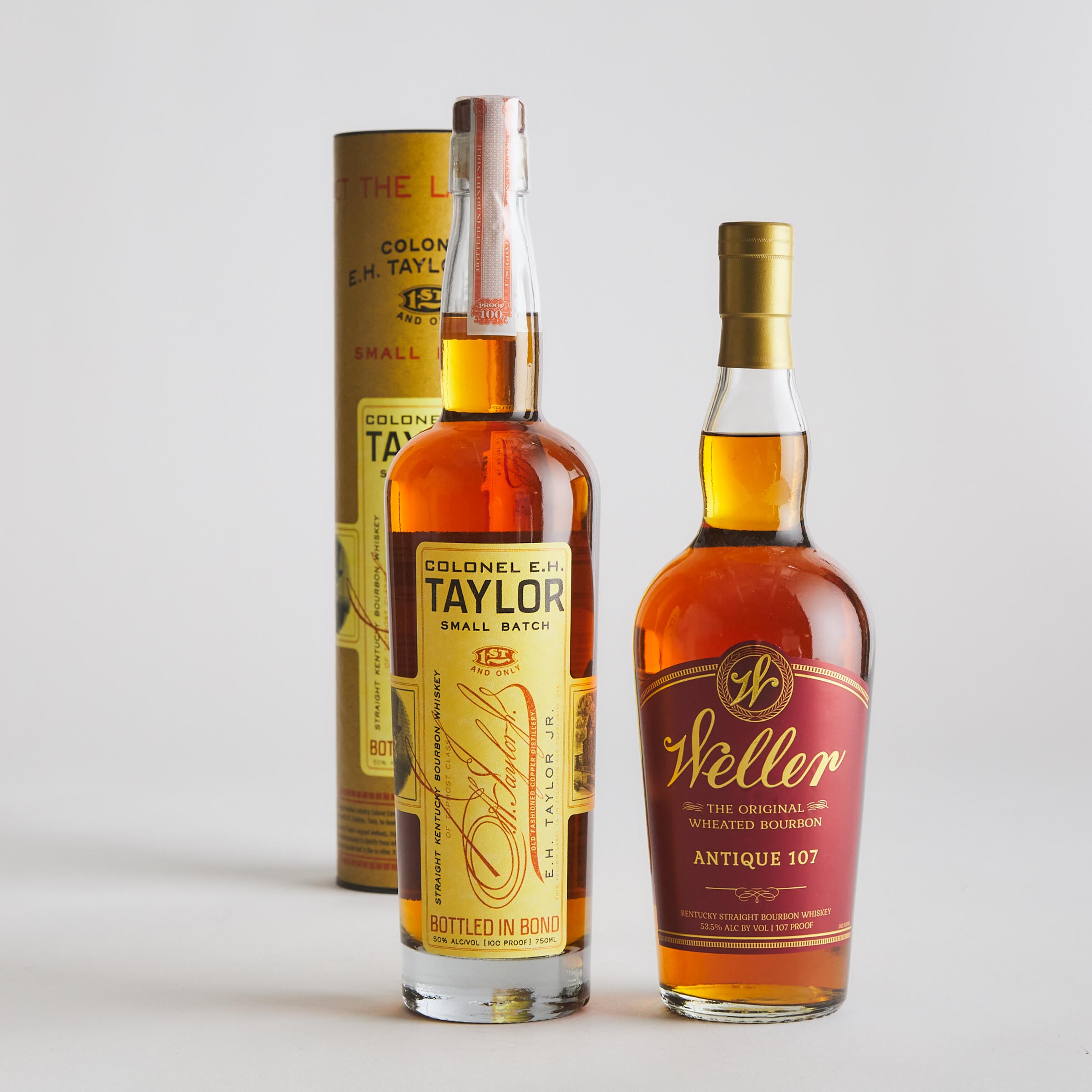 COLONEL E.H.TAYLOR JR. SMALL BATCH STRAIGHT KENTUCKY BOURBON WHISKEY (ONE 750 ML)
WELLER ANTIQUE 107 ORIGINAL WHEATED BOURBON WHISKEY NAS (ONE 750 ML)