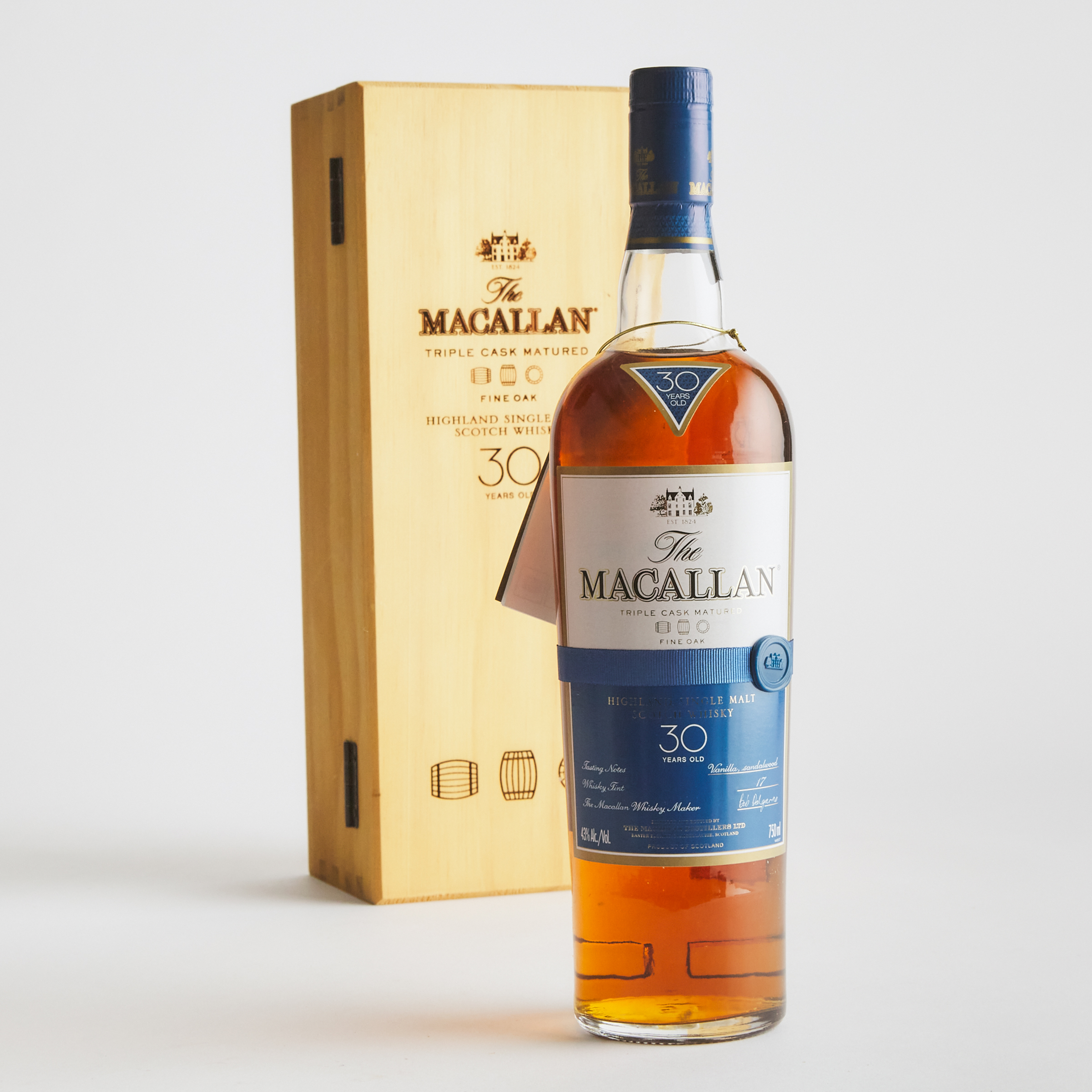 THE MACALLAN FINE OAK HIGHLAND SINGLE MALT SCOTCH WHISKY 30 YEARS (ONE 750 ML)