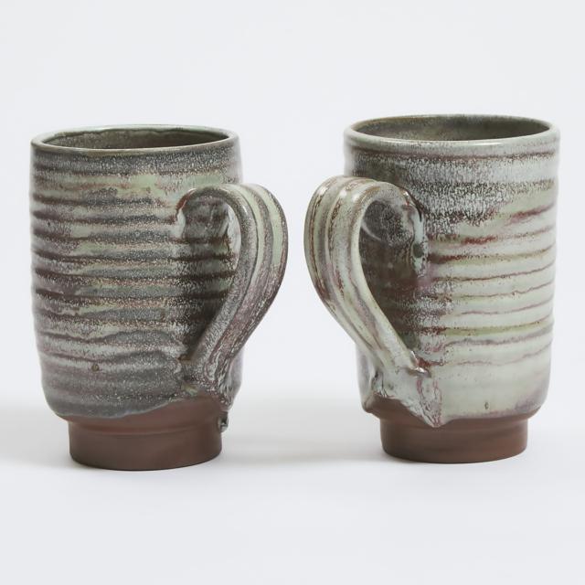 Two Deichmann Glazed Stoneware Mugs, Kjeld & Erica Deichmann, mid-20th century