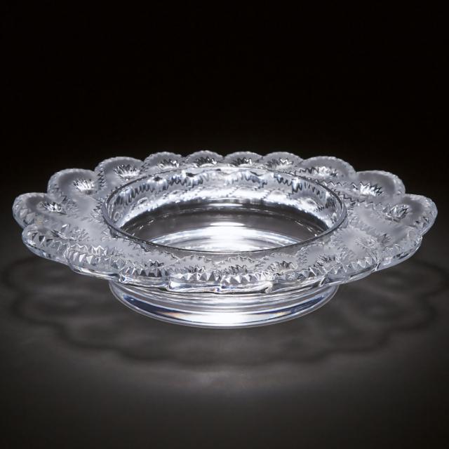 'Auriac', Lalique Moulded and Partly Frosted Glass Bowl, post-1945