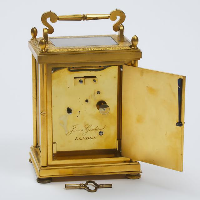 Large English Fusée Carriage Clock, James Gowland, London, c.1870