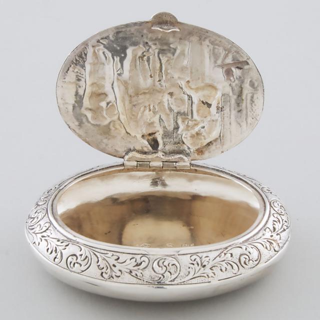 Dutch Silver Oval Snuff Box, late 19th/early 20th century