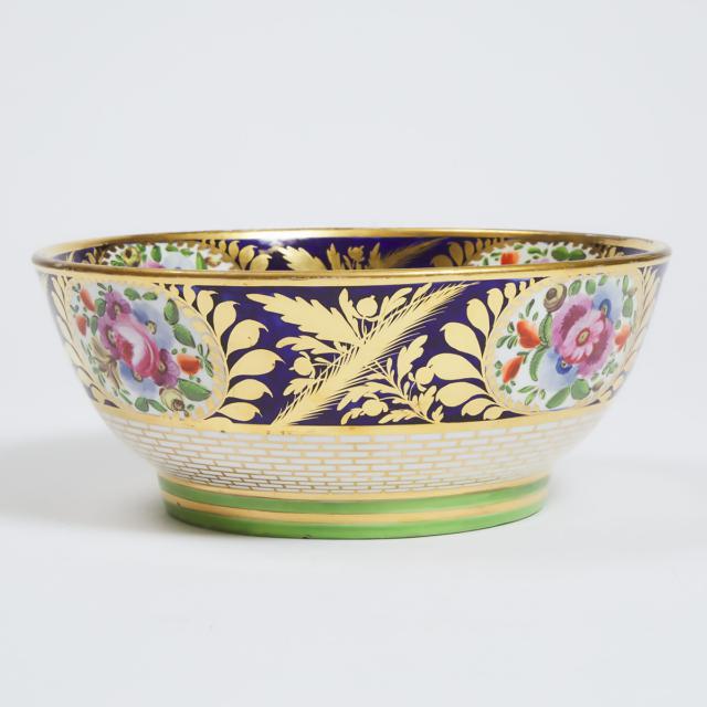 Minton Floral Paneled Fruit Bowl, c.1820