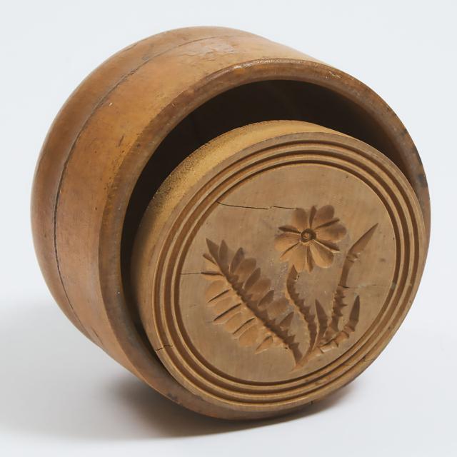 Ontario Turned and Carved Maple Butter Mould, late 19th century